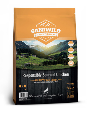 Caniwild Responsibly Sourced™ Chicken Puppy 2kg, hipoalergiczna z kurczakiem, indykiem i łososiem jakości Human-Grade