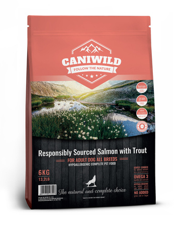 Caniwild Responsibly Sourced™ Salmon with Trout Adult 6kg, hipoalergiczna z łososiem i pstrągiem jakości Human-Grade